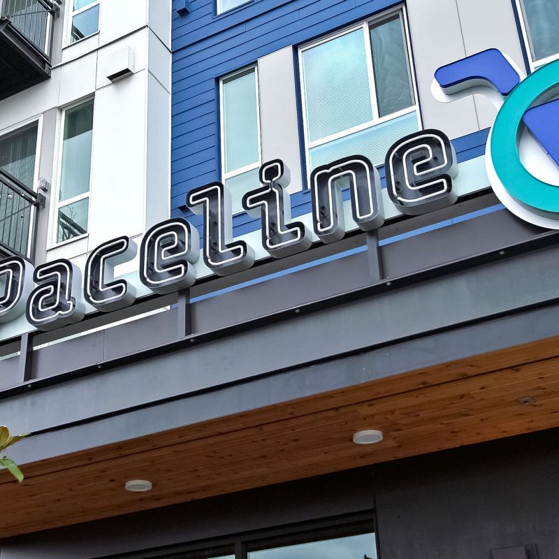 Exterior sign of Paceline apartments