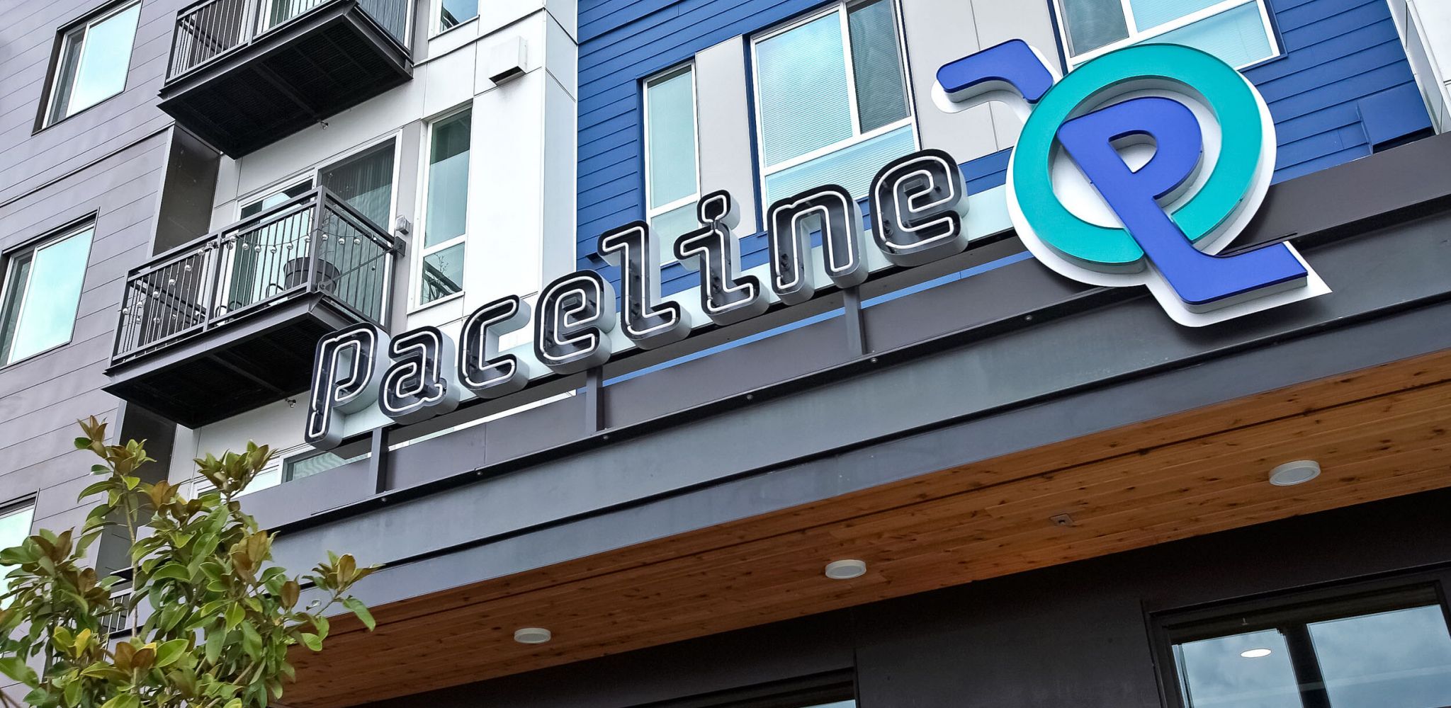 Exterior sign of Paceline apartments